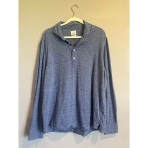 Johnnie O Shirt Mens XLarge Blue  Henley‎ Long Sleeve Cotton Pullover